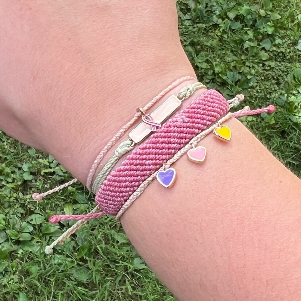 Pura Vida February Pink Heart Stack Bracelet Club